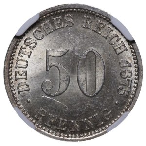 Germany, 50 Pfennigs, 1875 year, A, NGC, MS 63