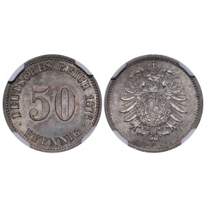 Germany, 50 Pfennigs, 1876 year, C, NGC, MS 64