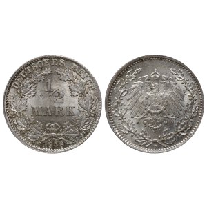 Germany, ½ Mark, 1916 year, D