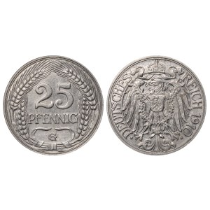 Germany, 25 Pfennigs, 1910 year, G