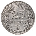 Germany, 25 Pfennigs, 1910 year, G