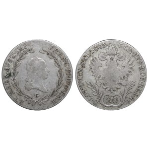 Cesarstwo Austriackie, 20 kreuzerów, rok 1805, A