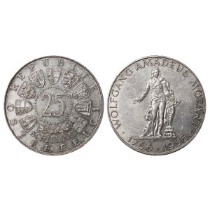 Austria, 25 Schilling, 1956 year, 200th Anniversary of birth of Wolfgang Amadeus Mozart
