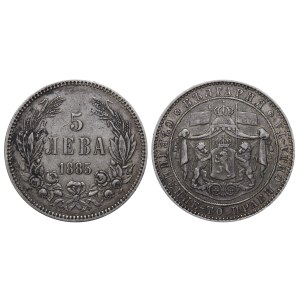 Bulharsko, 5 leva, rok 1885