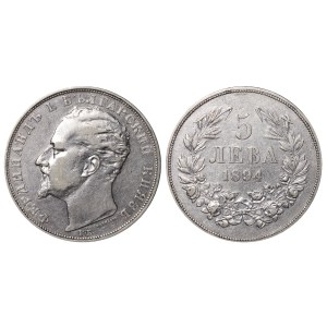 Bulharsko, 5 levů, rok 1894, KB