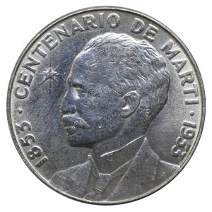 Cuba, 1 Peso, 1953 year, 100th Birth Anniversary of Jose Marti