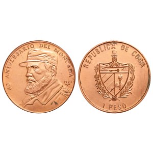 Cuba, 1 Peso, 1993 year, 40th. Anniversary of Moncada Barracs attack