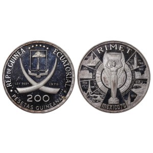 Equatorial Guinea, 200 Pesetas, 1970 year, 1970 FIFA World Cup in Mexico