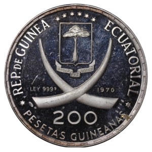 Equatorial Guinea, 200 Pesetas, 1970 year, 1970 FIFA World Cup in Mexico