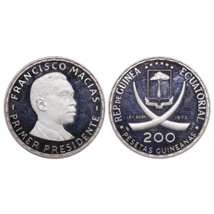 Guinée équatoriale, 200 pesetas, 1970, Francisco Macias, premier président