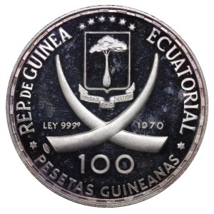 Equatorial Guinea, 100 Pesetas, 1970 year, Praying Hands - Albrecht Durer