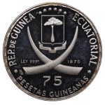 Equatorial Guinea, 75 Pesetas, 1969 year, 100th anniversary of the birth of Mahatma Gandhi