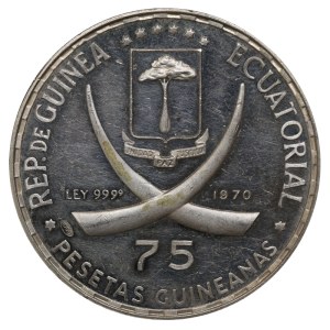 Equatorial Guinea, 75 Pesetas, 1970 year, 100th anniversary of the birth of Vladimir Lenin