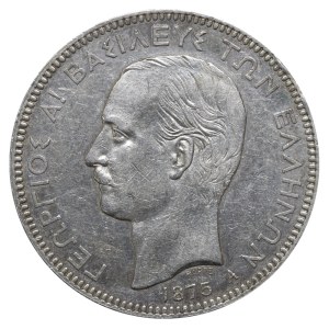 Grécko, 5 drachiem, rok 1875, A