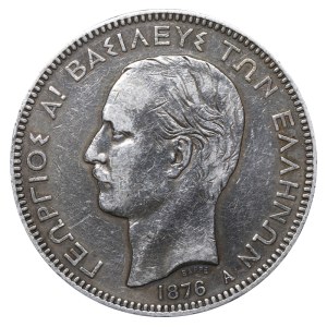 Grécko, 5 drachiem, rok 1876, A