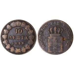 Griechenland, 10 Lepta, Jahr 1846