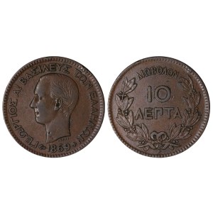 Griechenland, 10 Lepta, 1869, BB