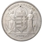 Ungheria, 5 pengo, 1930, BP, 10° anniversario – Reggenza dell’ammiraglio Horthy