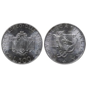 Taliansko, 500 lír, rok 1985, R, Európsky rok hudby