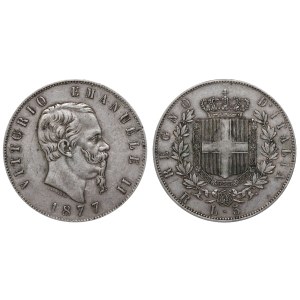 Italy, 5 Lire, 1877 year, R