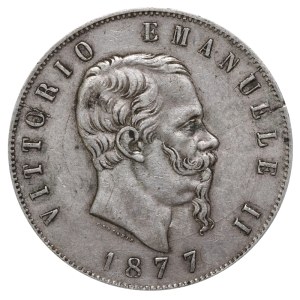 Italy, 5 Lire, 1877 year, R