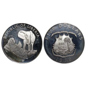 Liberia, 5 Dollars, 1979 year, O.A.U. Meeting July 1979