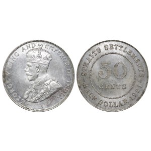Straits Settlements (British Malaysia), 50 Cents, 1921 year