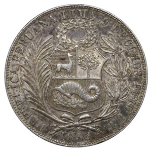 Peru, 1 Sol, 1885 year, RD