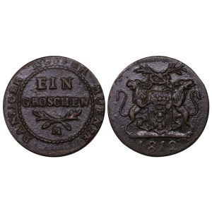 Republic of Danzig, French Occupation, 3 Schilling, 1812 year, M