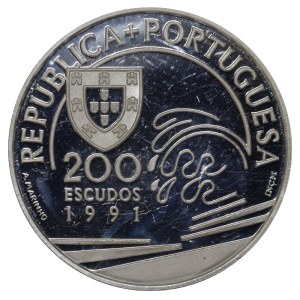 Portugal, 200 escudos, 1991, Columbo et le Portugal