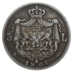 Romania, 5 lei, anno 1901, B