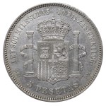 Spain, 5 Pesetas, 1871 year, D E M