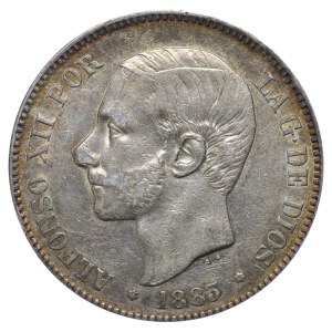 Španělsko, 5 peset, rok 1883, M S M