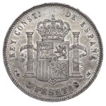 Španielsko, 5 pesiet, rok 1892, P G M