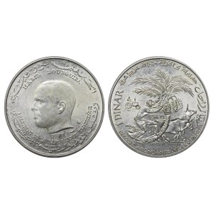 Tunisko, 1 dinár, rok 1970, 25. výročí Organizace pro výživu a zemědělství