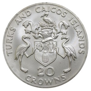 Turks and Caicos Islands, 20 Crowns, 1974 year, 100th Anniversary of the Birth of Winston Churchill