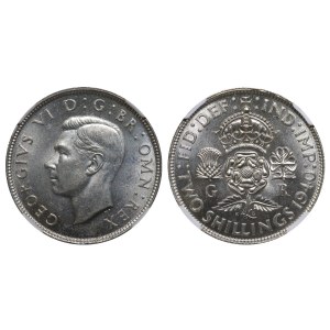 Spojené kráľovstvo, 2 šilingy, rok 1940, NGC, MS 64