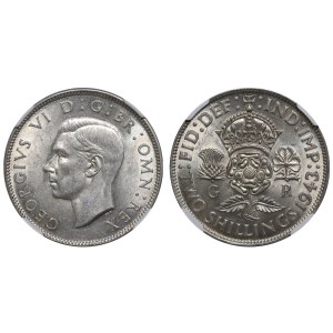 United Kingdom, 2 Shillings, 1943 year, NGC, MS 62