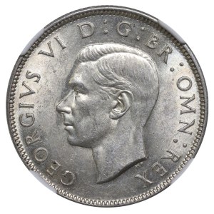 United Kingdom, 2 Shillings, 1943 year, NGC, MS 62