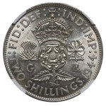 United Kingdom, 2 Shillings, 1944 year, NGC, AU 58