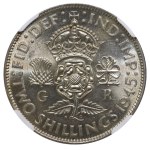 Spojené kráľovstvo, 2 šilingy, rok 1945, NGC, MS 62