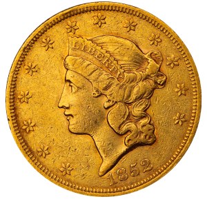 United States, 20 Dollars, 1852 year