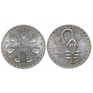 Western African States, 500 Francs, 1972 year, 10th Anniversary of the Monetary Union