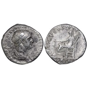 Rímska ríša, Trajánov denár z roku 114 n. l. (ND)