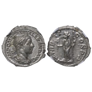 Roman Empire, Severus Alexander, Denarius 223 AD (ND), NGC, Ch AU