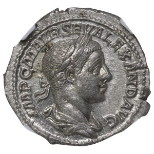 Roman Empire, Severus Alexander, Denarius 223 AD (ND), NGC, Ch AU