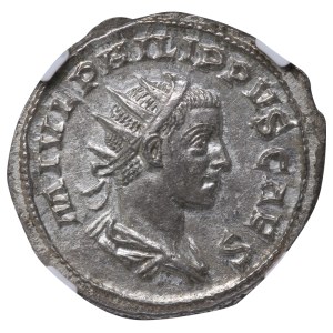 Roman Empire, Philippus II, Antoninianus, 244-246 AD (ND), NGC, AU