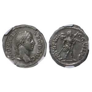 Roman Empire, Severus Alexander Denarius, 228 AD (ND), NGC, AU