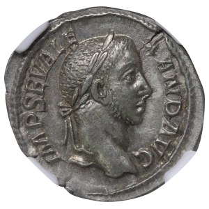 Roman Empire, Severus Alexander Denarius, 228 AD (ND), NGC, AU