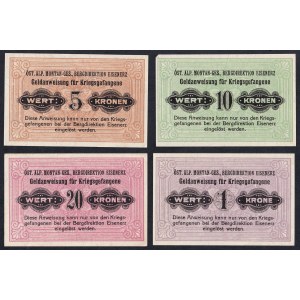 Austria, Set of 4 banknotes (1, 5, 10, 20 Kronen), 1916, UNC